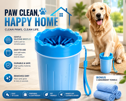 Effortless Clean Paws: The Ultimate Dog Paw Cleaner with 3 Super Absorbent Towels for All Breeds